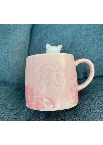 Yıldız Ev Stil Kupası Pembe Kiraz Çiçeği Görüntüleme Kedi Kupa Hediye Sevimli Hediye Kız Arkadaşı Seramik Kupa | Teacups (Yurt Dışından) modelleri