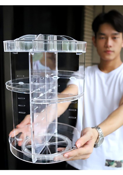 Cilt Bakımı Ürün Saklama Kutusu 360 Dönen Makyaj Organizatör Kutusu Dresser Ruj Raf Elmas Desen Kozmetik Kılıf Akrilik | Makyaj Organizatörleri (Yurt Dışından)