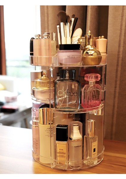 Cilt Bakımı Ürün Saklama Kutusu 360 Dönen Makyaj Organizatör Kutusu Dresser Ruj Raf Elmas Desen Kozmetik Kılıf Akrilik | Makyaj Organizatörleri (Yurt Dışından) indirimleri