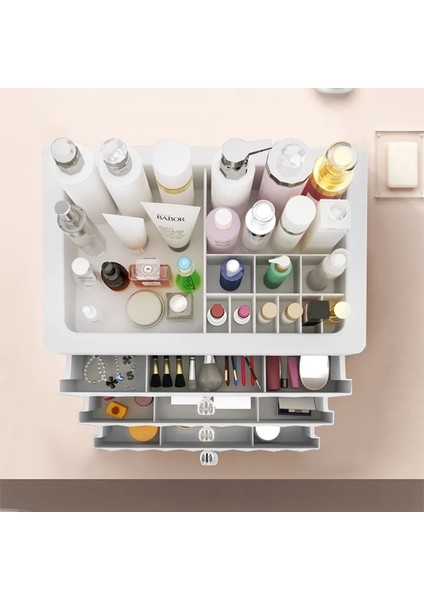 Kozmetik Saklama Kutusu Üç Katmanlı Çekmece Makyaj Takı Organizatör Masaüstü Ruj Tırnak Yağı Konteyner Güzellik Kozmetik Kılıf Sıcak | Makyaj Organizatörleri (Yurt Dışından) modelleri