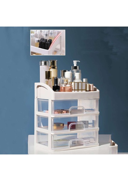 Kozmetik Saklama Kutusu Çekmece Tipi Masaüstü Depolama Raf Tutucu El Su Geçirmez Nem Geçirmez Plastik Organizatör (Yurt Dışından) fiyatları