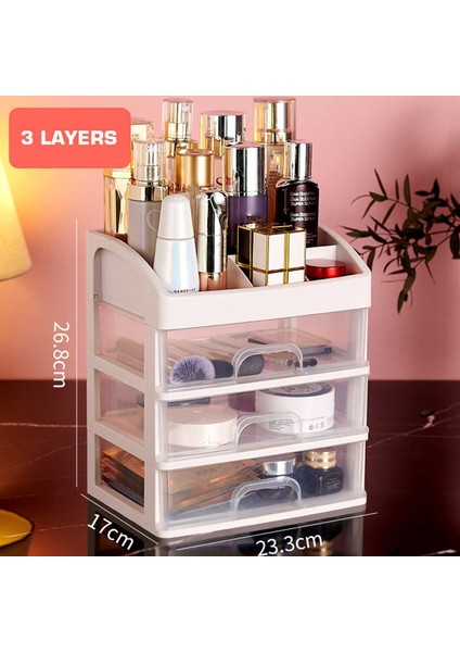 Kozmetik Saklama Kutusu Çekmece Tipi Masaüstü Depolama Raf Tutucu El Su Geçirmez Nem Geçirmez Plastik Organizatör (Yurt Dışından) fırsatları