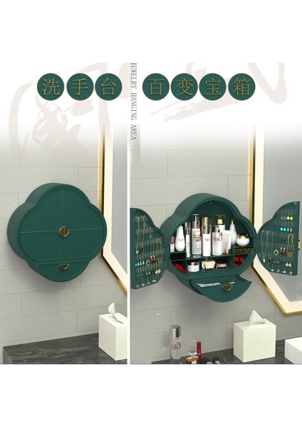Duvara Monte Makyaj Organizatör Yumurta Ücretsiz Banyo Kozmetik Saklama Kutusu Toz Geçirmez Su Geçirmez Banyo Takı Raf | Makyaj Organizatörleri (Yurt Dışından) modelleri