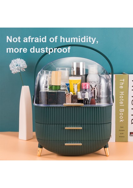 Moda Büyük Kapasiteli Kozmetik Saklama Kutusu Su Geçirmez Toz Geçirmez Banyo Masaüstü Güzellik Makyaj Organizatör Cilt Bakımı Depolama Çekmece | Saklama Kutuları ve bidon (Yurt Dışından) fiyatları