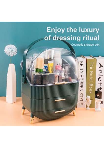 Moda Büyük Kapasiteli Kozmetik Saklama Kutusu Su Geçirmez Toz Geçirmez Banyo Masaüstü Güzellik Makyaj Organizatör Cilt Bakımı Depolama Çekmece | Saklama Kutuları ve bidon (Yurt Dışından) modelleri