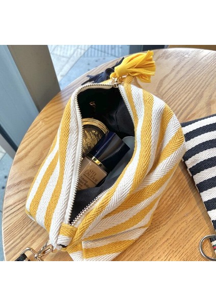 Kozmetik Çantası Kadın Çizgili Makyaj Kılıfı Organizatör Kore Püskül Kozmetik Kılıfı Gereçe Seyahat Tuvalet Çantası Tuval Güzellik Kılıf | Kozmetik Çanta ve davalar (Yurt Dışından) modelleri