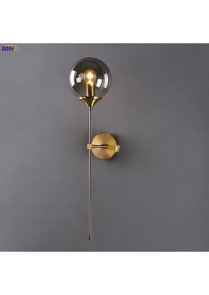 Iwhd Nordic Modern Duvar Lambası Yanında Yatak Odası Cam Topu LED Duvar Işıkları Fikstür Wandlamp Lambası Aydınlatma Banyo Aynası Merdiven Işık (4 W) (Clear) (Yurt Dışından)