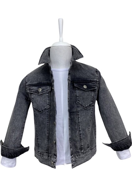 Asortik Unisex Mavi Düğmeli Kot Jean Ceket-CKT-0002 fırsatları