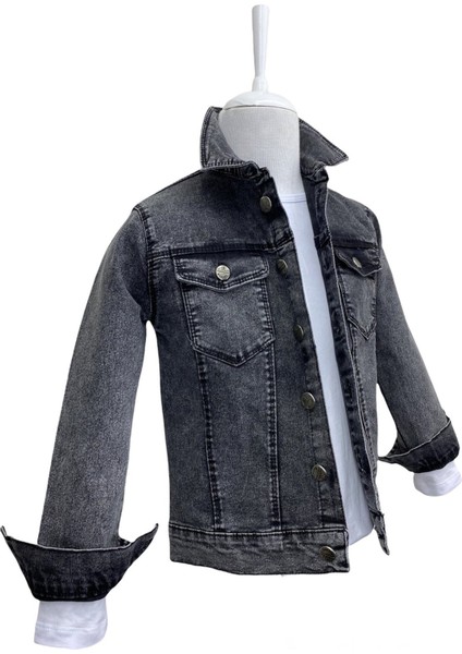 Asortik Unisex Mavi Düğmeli Kot Jean Ceket-CKT-0002 indirimleri