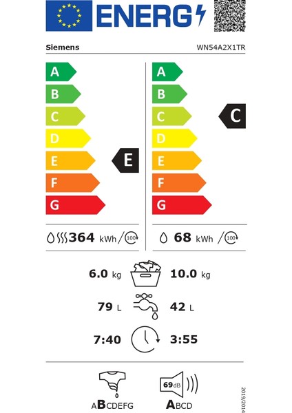 WN54A2X1TR 1400 Devir 10 kg + 6 kg Kurutmalı Çamaşır Makinesi