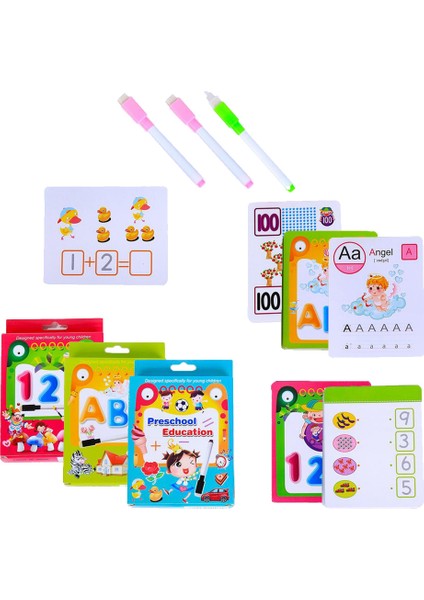 F Fityle 3 Set Flashcards Okul Öncesi Yumru Clean Kalem ile Yazma (Yurt Dışından)