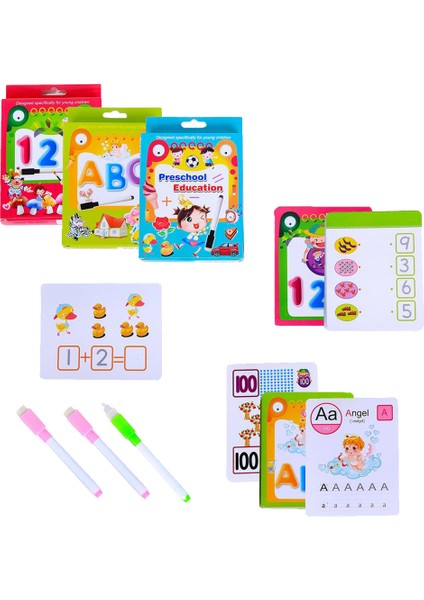 F Fityle 3 Set Flashcards Okul Öncesi Yumru Clean Kalem ile Yazma (Yurt Dışından)