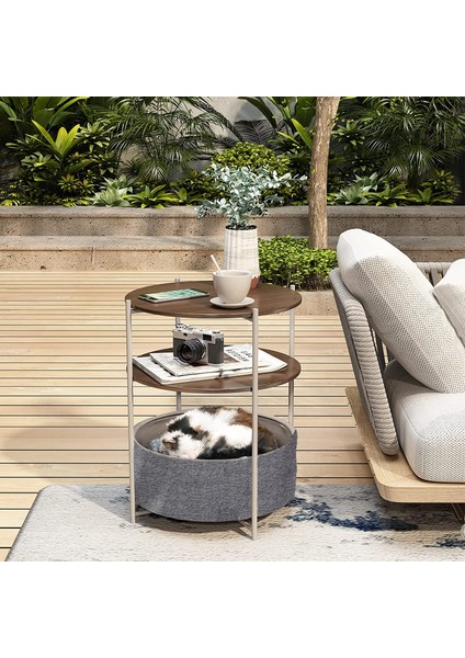 Yan Sehpa Metal Geniş Çantalı Çift Katlı modelleri