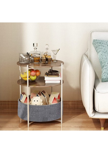 Yan Sehpa Metal Geniş Çantalı Çift Katlı fırsatları