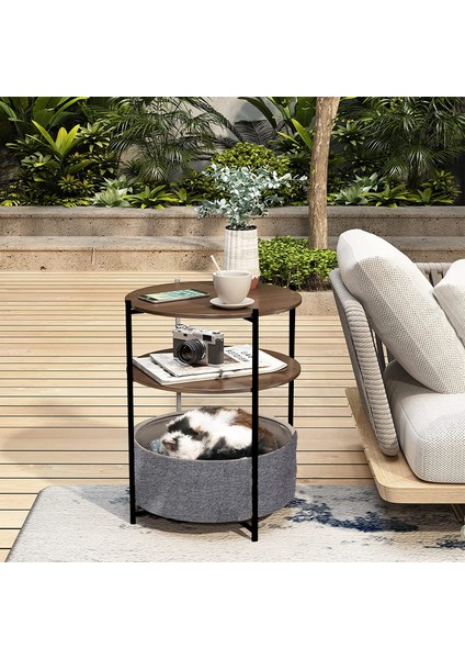 Yan Sehpa Metal Geniş Çantalı Çift Katlı modelleri