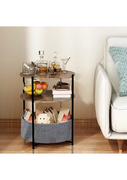 Yan Sehpa Metal Geniş Çantalı Çift Katlı fırsatları