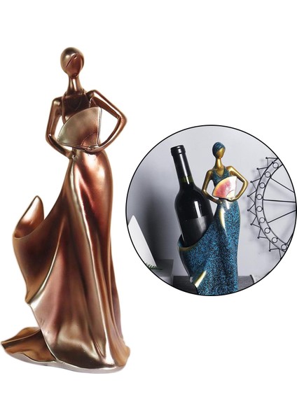 Nordic Stil Güzellik Heykeli Şarap Şişesi Depolama Raf Ev Centerpieces Dekor Bakır modelleri
