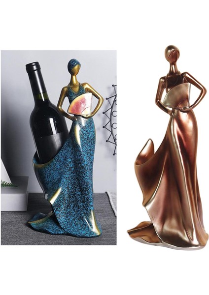 Nordic Stil Güzellik Heykeli Şarap Şişesi Depolama Raf Ev Centerpieces Dekor Bakır fırsatları