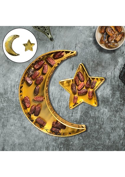 Demir Eid Mübarek Tatlı Pasta Servis Tepsisi Ramazan Islam Müslüman Altın modelleri