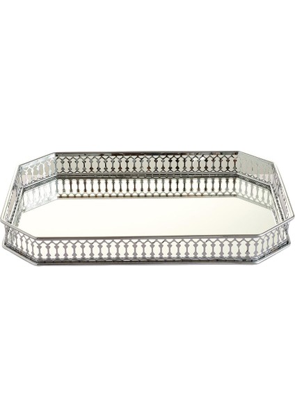 Retro Makyaj Aynalı Vanity Tepsi Takı Parfüm Küpe Tepsi Dekor Depolama Gümüş fiyatları