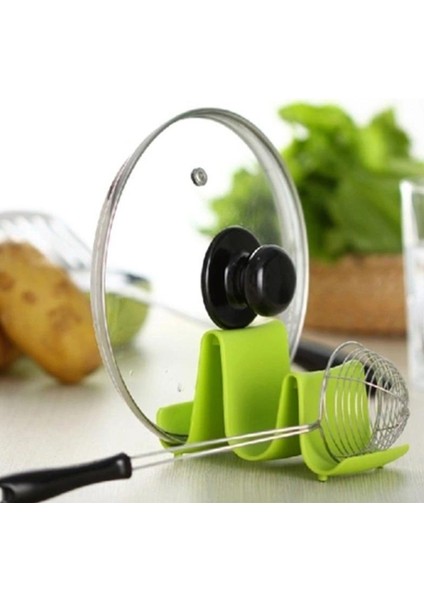 Pot Kapak Tutucu Plastik Pişirme Tava Kapak Standı Organizatör Mutfak Aletleri Yeşil indirimleri