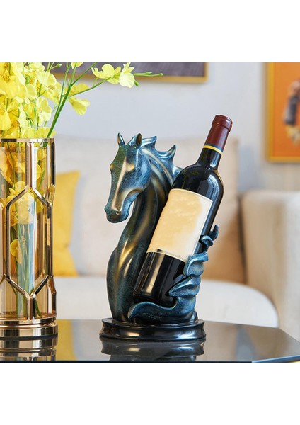 Şarap Rafı Tek Şişe Modern Şişe Tutucu Düğün Mahzen Dekor Için Standı Mavi Altın fiyatları