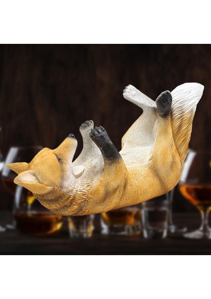 Sevimli Ainmal Şarap Şişesi Tutucu Heykeli Ekran Raf Organizatör 13.3X5X8 Inç fırsatları