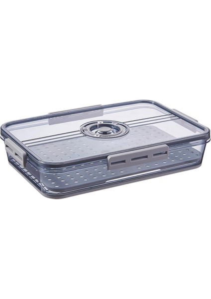 Gıda Konteynerleri Kapaklı Saklama Kutusu ve Boşaltma Tepsisi Buzdolabı Üretimi Koruyucu GRI32.5X22.5X6.3CM(Yurt Dışından)