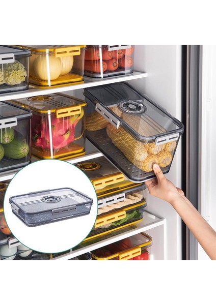 Gıda Konteynerleri Kapaklı Saklama Kutusu ve Boşaltma Tepsisi Buzdolabı Üretimi Koruyucu GRI32.5X22.5X6.3CM(Yurt Dışından) fiyatları