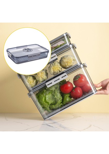 Gıda Konteynerleri Kapaklı Saklama Kutusu ve Boşaltma Tepsisi Buzdolabı Üretimi Koruyucu GRI32.5X22.5X6.3CM(Yurt Dışından) modelleri