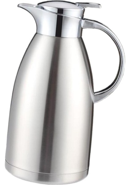 Çift Paslanmaz Çelik Cezve Vakum Yalıtım Sürahi Kettle Silver2.3l