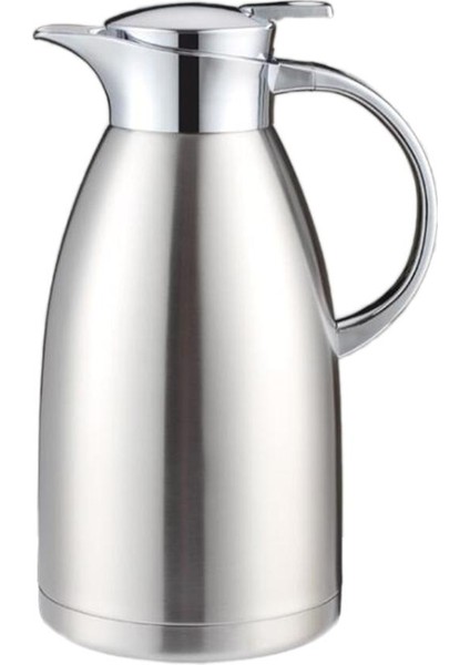 Çift Paslanmaz Çelik Cezve Vakum Yalıtım Sürahi Kettle Silver2.3l