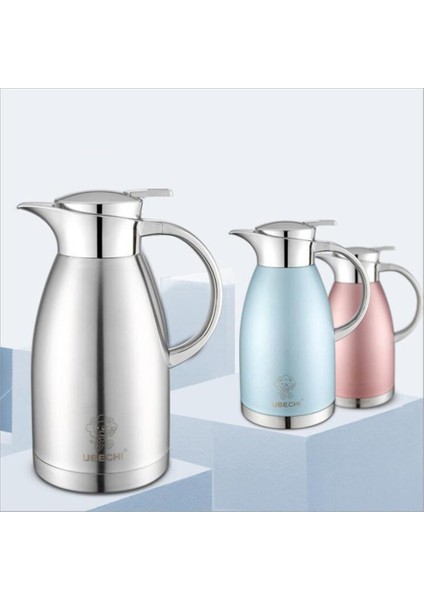 Çift Paslanmaz Çelik Cezve Vakum Yalıtım Sürahi Kettle Silver2.3l