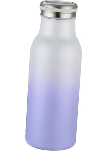 Seyahat Vakum Yalıtımlı 300 ml Su Şişesi Paslanmaz Çelik Fincan Mor Beyaz