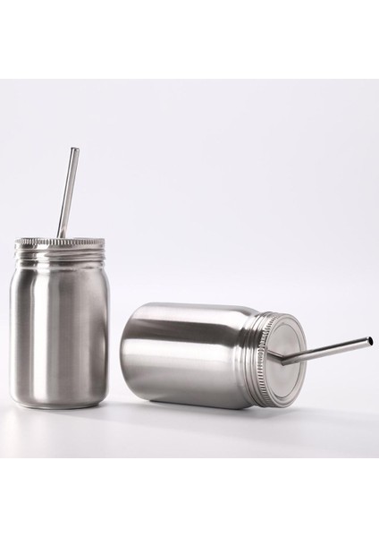Mason Kavanoz / Kapakları ve Payet Içme Kupası Seyahat Kupalar 500 ml Çift Duvar