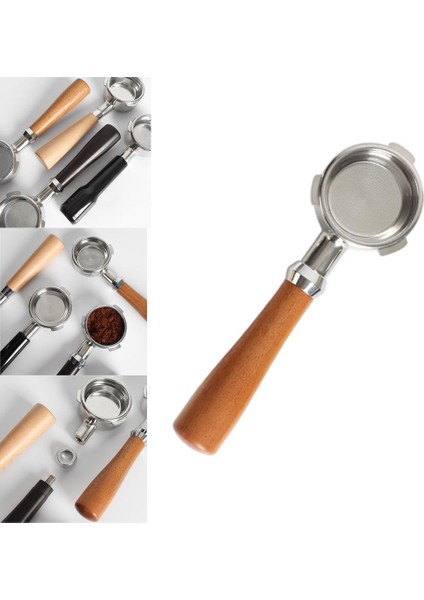 Paslanmaz Çelik 58MM Kahve Dipsiz Portafilter Filtresi Hiçbir Baz Yok Plastik Kolu Değiştir indirimleri