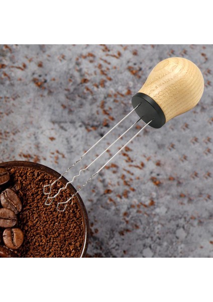 Espresso Kahve Karıştırıcı Espresso Barista Kül Ahşap Siyah Için Profesyonel Toz Dağıtım