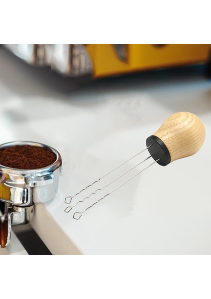 Espresso Kahve Karıştırıcı Espresso Barista Kül Ahşap Siyah Için Profesyonel Toz Dağıtım