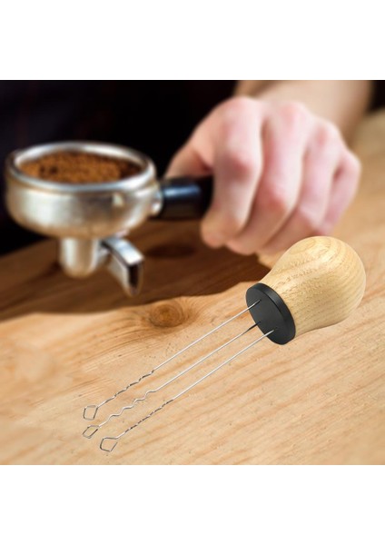 Espresso Kahve Karıştırıcı Espresso Barista Kül Ahşap Siyah Için Profesyonel Toz Dağıtım