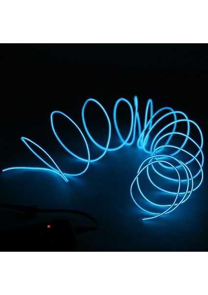 Lüminesans Neon LED Işıkları Glow El Tel Dize 5 Metre Mavi