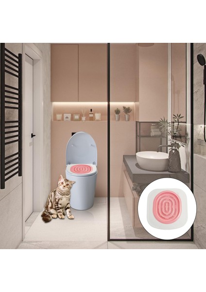 Kedi Tuvalet Eğitim Seti Temizleme Sistemi Evcil Yavru Tepsi Pisuvar Çöp Kutusu Pembe Bir Netto indirimleri