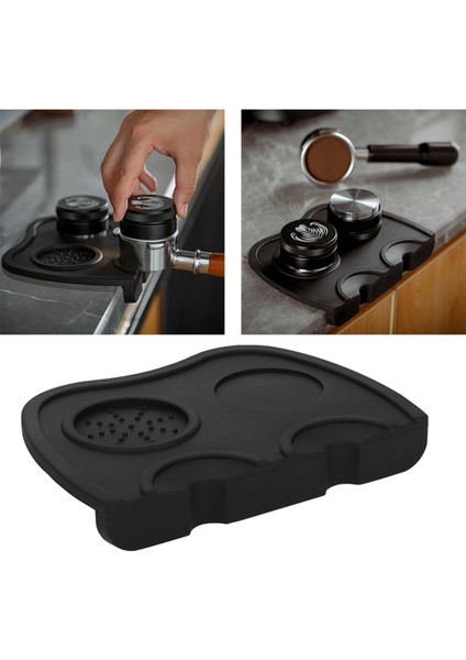 Kahve Skid Mat Espresso Tamping Tutucu Ped Kahve Öğütme Silikon Mat Siyah (Yurt Dışından)