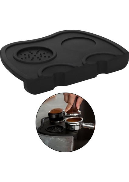 Kahve Skid Mat Espresso Tamping Tutucu Ped Kahve Öğütme Silikon Mat Siyah (Yurt Dışından)