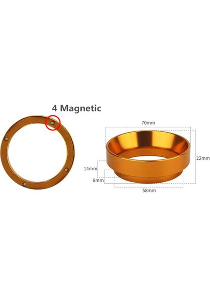 58MM Portafilters Gümüş Için Alüminyum Kahve Dozaj Dozaj Hunisi fırsatları