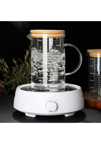 Isıya Dayanıklı Cam Kapak Kolu ile Ölçüm Kupası Mikrodalga Fırın Pişirme 1000ML(Yurt Dışından)
