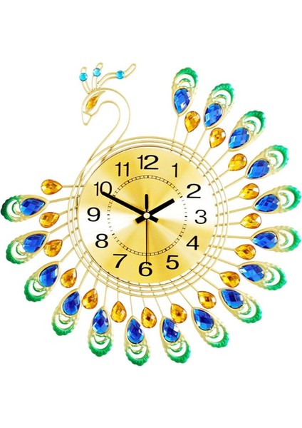 14 "3d Tavuskuşu Duvar Saati Pil Powered Asılı Saatler Yatak Odası Ev Dekor