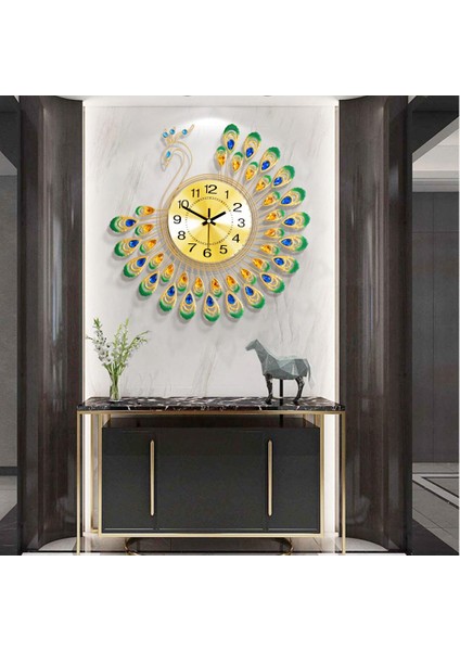 14 "3d Tavuskuşu Duvar Saati Pil Powered Asılı Saatler Yatak Odası Ev Dekor fiyatları