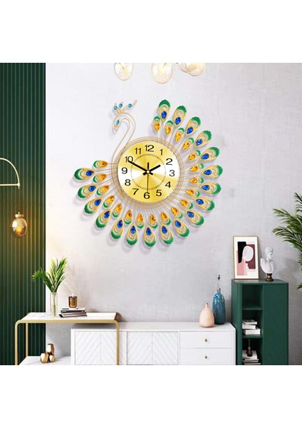 14 "3d Tavuskuşu Duvar Saati Pil Powered Asılı Saatler Yatak Odası Ev Dekor fırsatları
