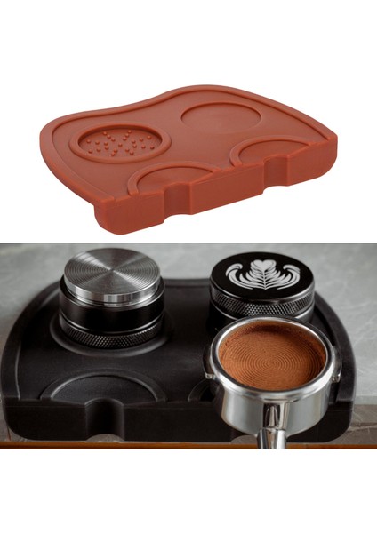 Gıda Sınıfı Silikon Kauçuk Kaymaz Kahve Espresso Düz Tamping Sabit Mat Kahverengi fırsatları