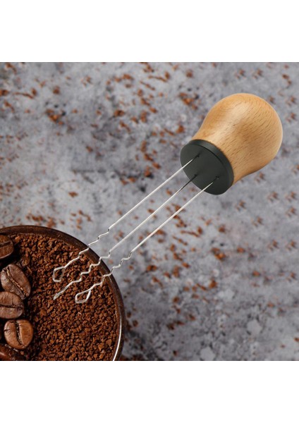 Espresso Kahve Karıştırıcı Espresso Barista Kayın Siyah Için Profesyonel Toz Dağıtım